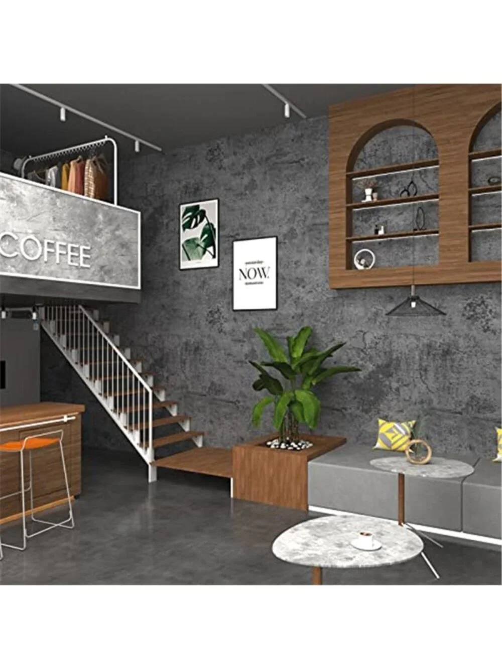 Concrete Peel and Stick Wallpaper Grey Blue Contact Paper Self Adhesive Vinyl